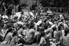 Queen Street Auckland city, black and white photo by Mike Wheelton